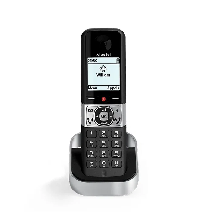 ALCATEL F890 Voice Duo Teléfono DECT con Bloqueo de Llamadas, Negro/Plata ALCATEL F890 Voice Duo Teléfono DECT con Bloqueo de Llamadas, Negro/Plata