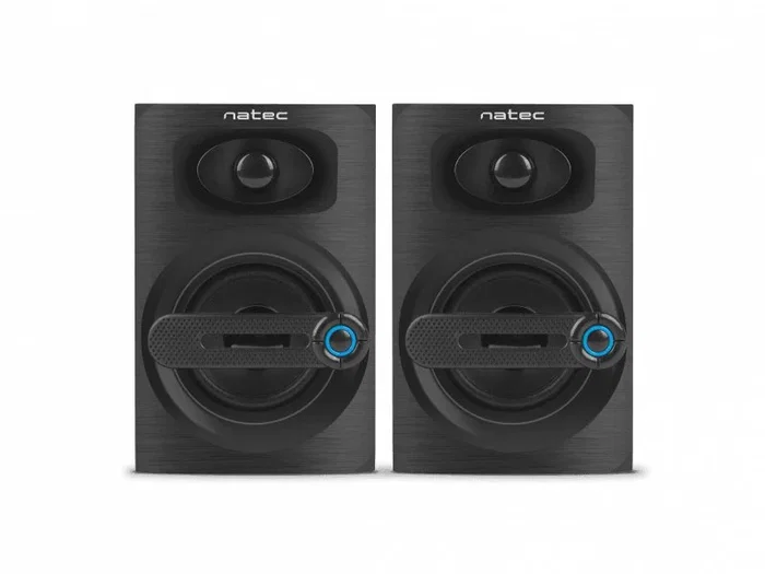 Natec Altavoces NATEC COUGAR Negro, 2.0 Canales, 6W, Conexión USB y 3.5mm, Rango Frecuencia 80-20000 Hz, para Escritorio