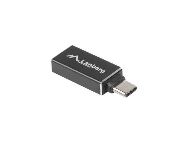 Lanberg AD-UC-UA-02 Cambiador de Género USB 3.0 Tipo C Macho a USB 3.0 Tipo A Hembra para Cable - Negro