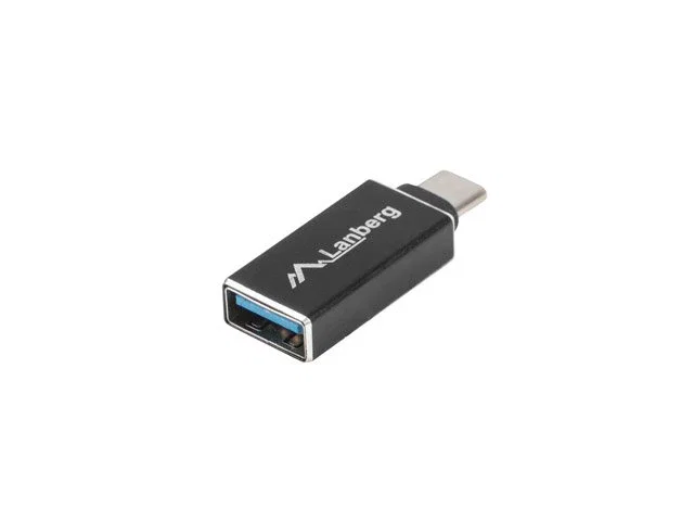 Lanberg AD-UC-UA-02 Cambiador de Género USB 3.0 Tipo C Macho a USB 3.0 Tipo A Hembra para Cable - Negro