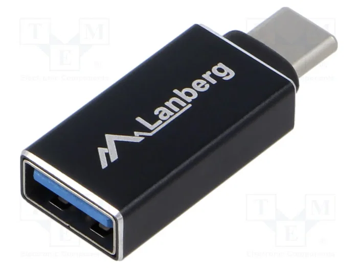 Lanberg AD-UC-UA-02 Adaptador USB-C Macho a USB-A Hembra Negro