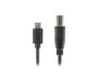 Lanberg CA-USBA-14CC-0018-BK Cable USB B a USB C 2.0 1.8m Negro Chapado en Oro