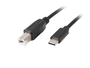 Lanberg CA-USBA-14CC-0030-BK Cable USB B a USB C de 3m, Negro