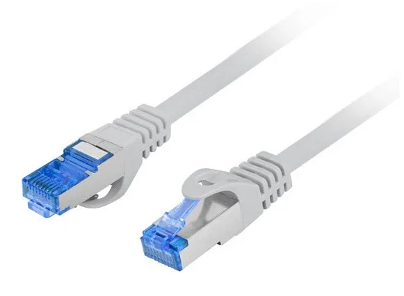 Lanberg PCF6A-10CC Cable de Red Ethernet Cat6a S/FTP 15 m, 10 Gbit/s, Blindado, Gris, Conectores RJ-45 Macho Derecho