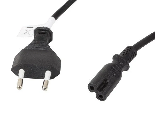 Lanberg CA-C7CA-11CC-0030-BK Cable de Alimentación VDE CEE 7/16 a C7 Macho/Hembra Negro 3m