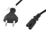 Lanberg CA-C7CA-11CC-0030-BK Cable de Alimentación VDE CEE 7/16 a C7 Macho/Hembra Negro 3m