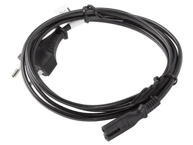 Lanberg CA-C7CA-11CC-0030-BK Cable de Alimentación VDE CEE 7/16 a C7 Macho/Hembra Negro 3m