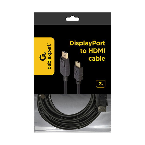 Gembird Cable DisplayPort a HDMI 3m - Negro, Macho a Macho Gembird Cable DisplayPort a HDMI 3m - Negro, Macho a Macho