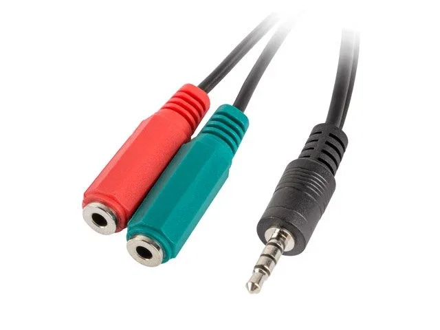 Lanberg AD-0023-BK Adaptador Jack Estéreo 3,5 mm Macho a 2 x 3,5 mm Hembra