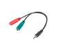 Lanberg AD-0023-BK Adaptador Jack estéreo 3,5mm macho a 2x Jack 3,5mm hembra Negro