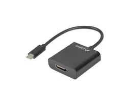 Lanberg AD-UC-HD-01 Adaptador USB-C (3.2 Gen 1) Macho a HDMI Hembra - Resolución 1920x1200 WUXGA, 15 cm, Negro, Compatible con Windows y Mac