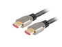 Lanberg CA-HDMI-30CU-0010-BK Cable HDMI Macho-Macho v2.1 1m 48 Gbps 8K Chapado en Oro Negro Plata