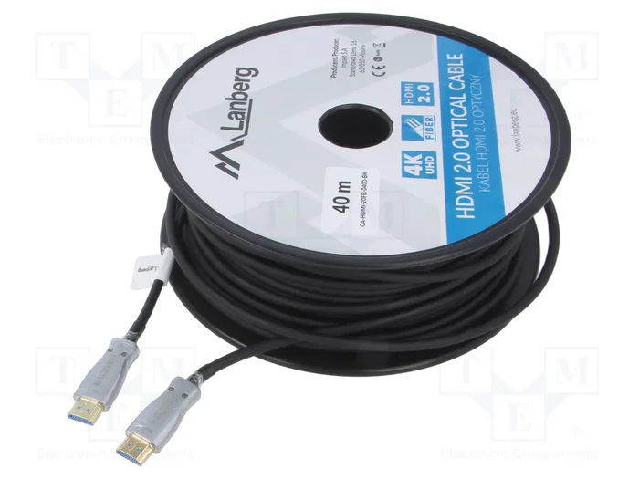 Lanberg cable HDMI v2.0 M/M 40m óptico AOC negro