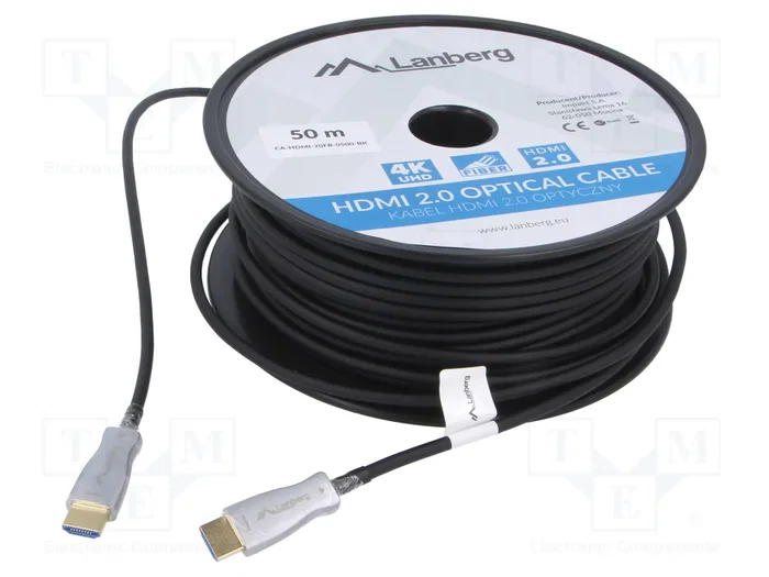 Lanberg Cable HDMI v2.0 Óptico AOC 50m Negro
