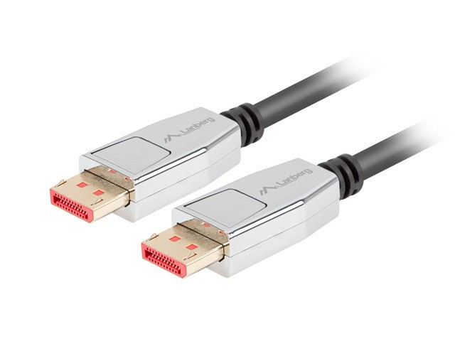 Lanberg CA-DPDP-20CU-0010-BK Cable DisplayPort 1.4 de 1 m Negro y Plata