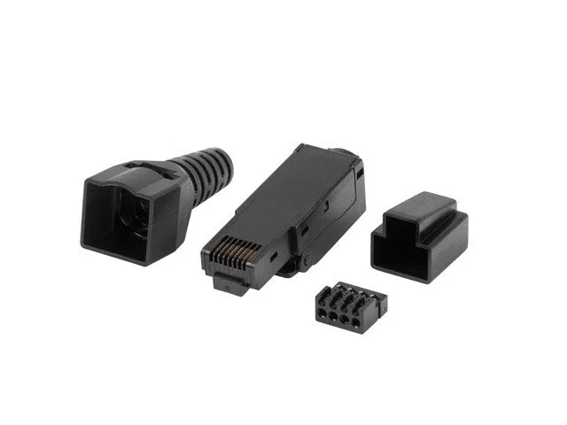 Lanberg PLU-6000TL Conector RJ-45 Cat6 UTP Macho 8P8C Negro, para Cable de Red, Sin Herramientas