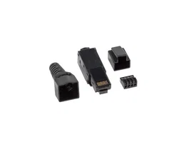 Lanberg PLU-6000TL Conector RJ-45 Cat6 UTP Macho 8P8C Negro, para Cable de Red, Sin Herramientas