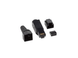 Lanberg Conector RJ45 Cat 6 UTP 8P8C Macho para Cable 22/26 AWG, Blindaje U/UTP, Contactos Chapado en Oro, Carcasa de Nylon PC, Color Negro