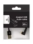 Gembird CC-USB2-AMLML-0.2M Cable USB 2.0 a Lightning 8 pines Angular 0.2 Metros para iPhone/iPad - Negro