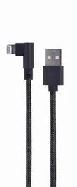 Gembird CC-USB2-AMLML-0.2M Cable USB 2.0 a Lightning 8 pines Angular 0.2 Metros para iPhone/iPad - Negro