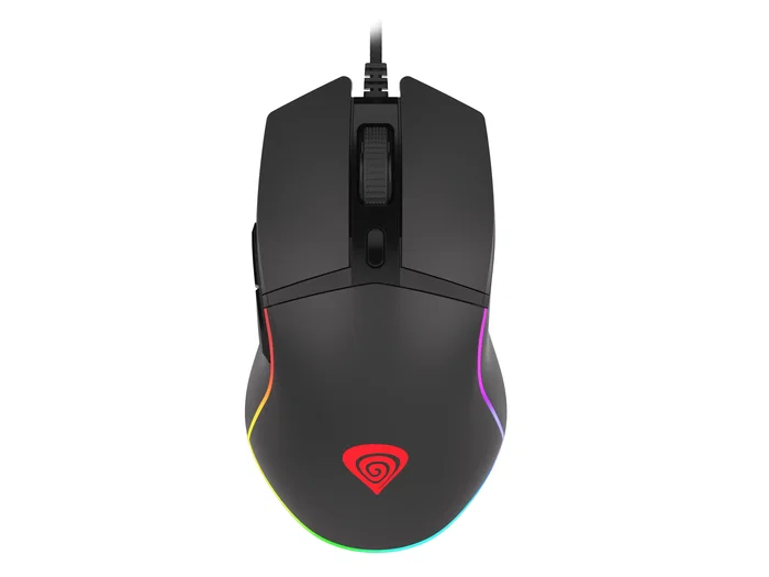 Genesis Krypton 220 Ratón Gaming Óptico para Mano Derecha, Cable USB Tipo A, 6400 DPI, 6 Botones Programables, Iluminación RGB PRISMO, Software para Macros, Diseño Ergonómico