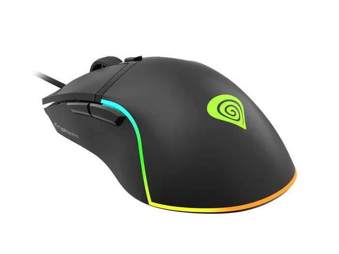 Genesis Krypton 220 Ratón Gaming Óptico para Mano Derecha, Cable USB Tipo A, 6400 DPI, 6 Botones Programables, Iluminación RGB PRISMO, Software para Macros, Diseño Ergonómico
