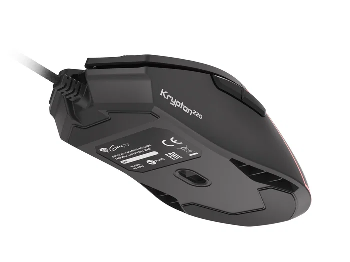 Genesis Krypton 220 Ratón Gaming Óptico para Mano Derecha, Cable USB Tipo A, 6400 DPI, 6 Botones Programables, Iluminación RGB PRISMO, Software para Macros, Diseño Ergonómico