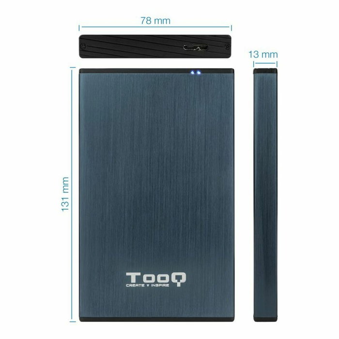 TooQ TQE-2527PB Caja Externa para Disco Duro 2.5 HDD/SSD SATA USB 3.1 Negro, Marina TooQ TQE-2527PB Caja Externa para Disco Duro 2.5 HDD/SSD SATA USB 3.1 Negro, Marina