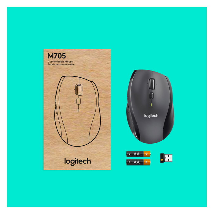 Logitech Marathon M705 Ratón Inalámbrico Carbón vegetal Logitech Marathon M705 Ratón Inalámbrico Carbón vegetal