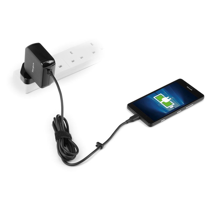 Targus APA95EU Cargador USB-C 45W Negro con Clavijas Intercambiables y Cable 1,8m Targus APA95EU Cargador USB-C 45W Negro con Clavijas Intercambiables y Cable 1,8m