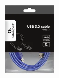 Gembird Cable USB 3.2 Gen 1 A Macho/Hembra 3m Azul