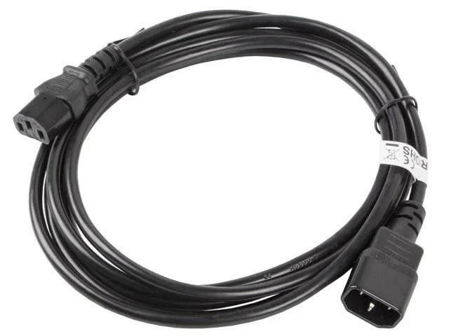 Lanberg CA-C13E-11CC-0030-BK Cable Alargador de Alimentación 3 m Negro con Conectores IEC320 C13 (Hembra) y C14 (Macho) Certificación VDE