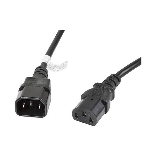 Lanberg CA-C13E-11CC-0030-BK Cable de Extensión 3m C13 a C14 Negro