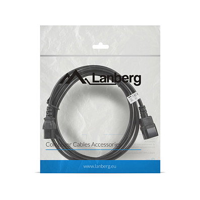 Lanberg CA-C13E-11CC-0030-BK Cable Alargador de Alimentación 3m C13/C14