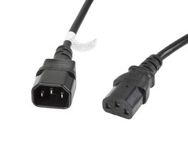 Lanberg Cable Alargador de Alimentación IEC 320 C13 a C14 para PC - 3 Metros - Certificado VDE