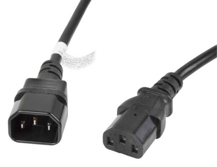 Lanberg Cable de Alimentación CA-C13E-11CC-0030-BK 3m C13 a C14