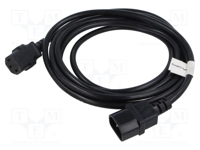 Lanberg CA-C13E-11CC-0030-BK Cable Alargador de Alimentación 3m C13/C14