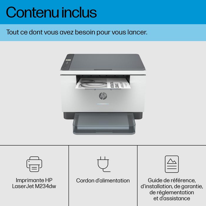 HP LaserJet MFP M234dw Impresora Multifunción, Impresión Rápida a Doble Cara, App HP Smart, Conexiones Fiables