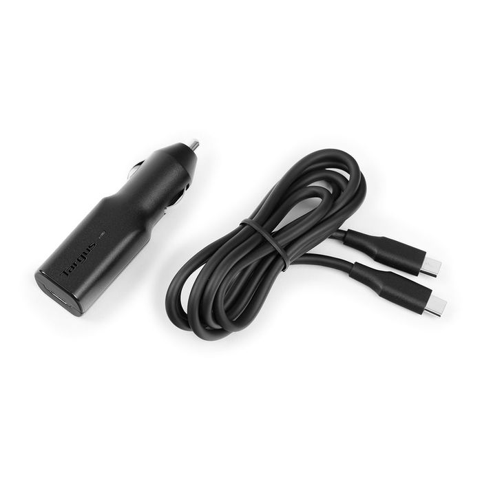 Targus APD39EU Cargador Coche USB-C 45W Universal con Cable 1.2m, Protección Sobretensión, Para Portátil, Móvil, Tablet