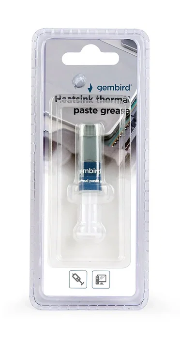 Gembird Pasta Térmica 1.5g, Compuesto Disipador Calor, Conductividad 4.5 W/m·K, Aplicador Jeringa, Para CPU y Procesadores, Referencia TG-G1.5-01