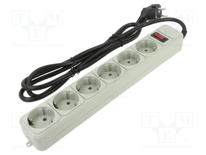 Gembird SPG6-B-6C Regleta con 6 salidas AC y protector contra sobretensiones, 1,8 m