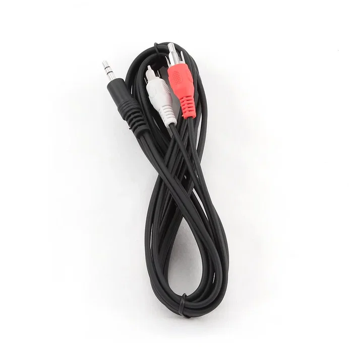 Gembird CCA-458-2.5M Cable de Audio Estéreo 2.5m, 3.5mm Jack Macho a 2x RCA Macho, Color Negro/Rojo/Blanco