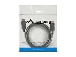 Lanberg CA-DPDP-10CC-0030-BK Cable DisplayPort 1.2 Macho a Macho, 3 Metros, 4K UHD 3840x2160 120Hz, Negro