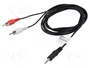 Lanberg CA-MJRC-10CC-0020-BK Cable Estéreo Jack 3,5mm a 2x RCA, 2m