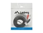 Lanberg CA-MJRC-10CC-0025-BK Cable de Audio Estéreo 2 m, Jack 3.5mm Macho a 2x RCA Macho (Rojo y Blanco) Color Negro