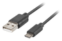 Lanberg CA-USBM-20CU-0018-BK Cable USB 2.0 de 1,8 m con Micro-USB A y USB C, Negro