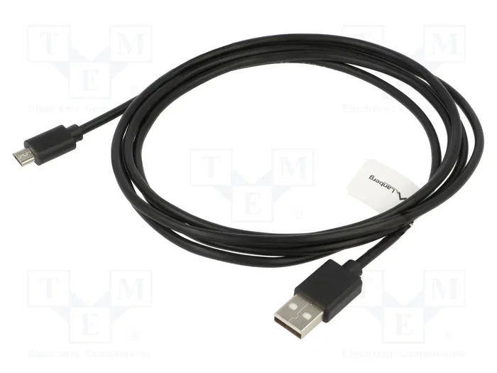 Lanberg Cable USB 2.0 Micro USB a USB tipo A 1,8 m Negro
