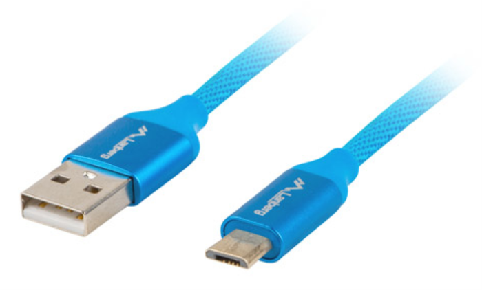 Lanberg Cable USB A a Micro USB 2.0 1m Azul CA-USBM-20CU-0010-BL