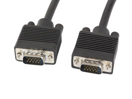 Lanberg Cable VGA Macho-Macho 10 m, Doble Blindaje, con Núcleos de Ferrita, Negro - Transmisión de Vídeo para PC, Monitor, Proyector