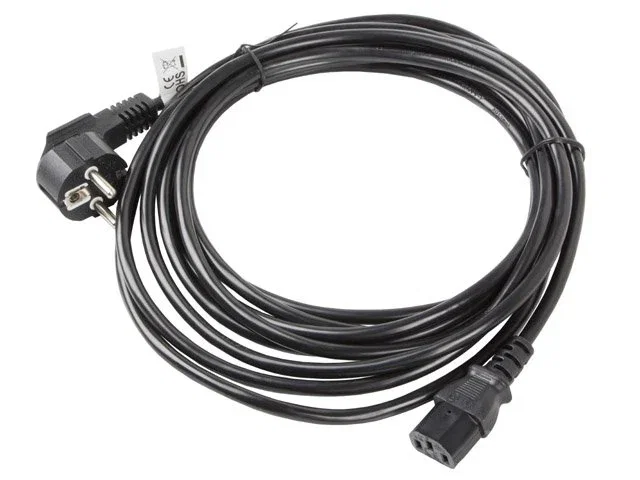 Lanberg CA-C13C-11CC-0100-BK Cable de Alimentación 10m C13 Angular y CEE7/7 Schuko